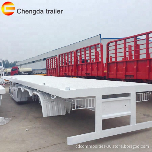 Low price Trailer New 3 Axle 20ft 40ft Container Flatbed Semi Trailer For Sale